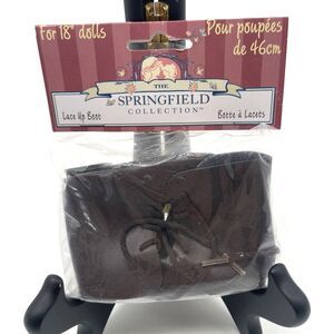 Fibre Craft Springfield Collection Lace Up Boots Brown Shoes for 18" Doll NEW